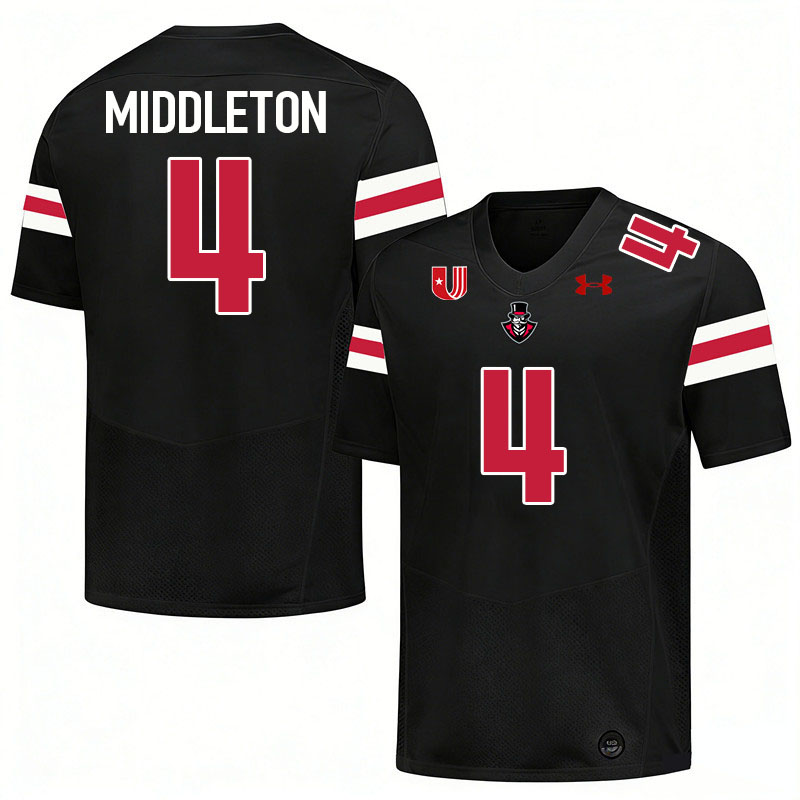 Austin Peay Governors #4 Will Middleton College Football Jerseys,Uniforms Stitched-Black Austin Peay Governors #4 Will Middleton College Football Jerseys,Uniforms Stitched-Black